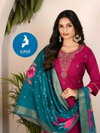 Majito By Kaya Vertican Embroidery Kurti With Bottom Dupatta Wholesalers In Surat